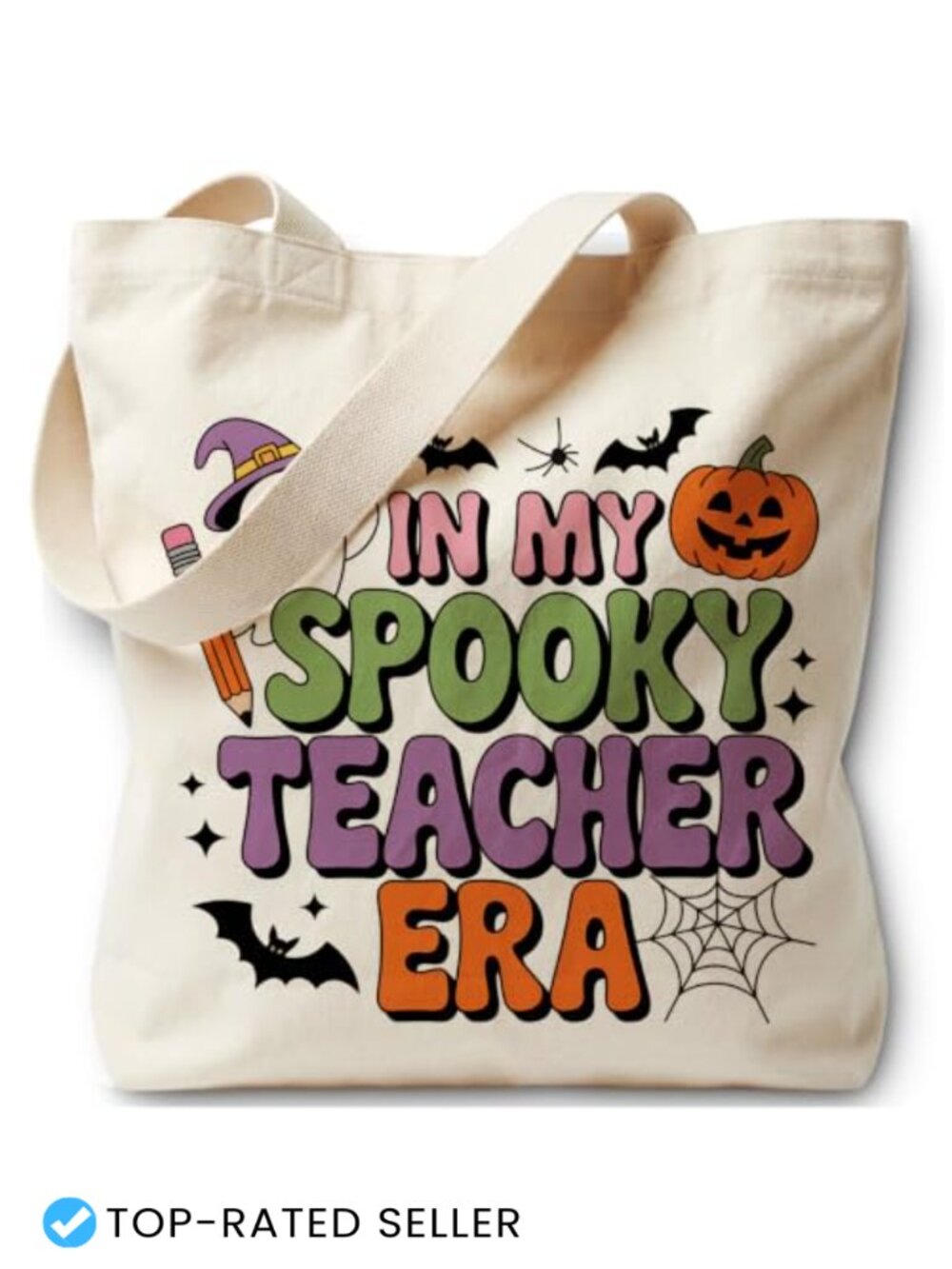 Canvas Tote Bag for Women Halloween Work Bag Laptop Shopper Shoulder